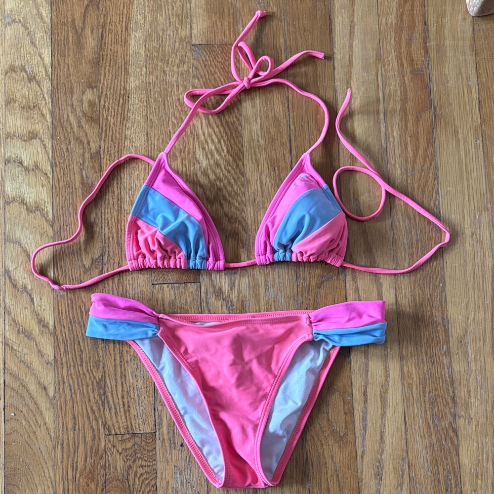 SOLD O’Neill Pink and Blue Bikini Set